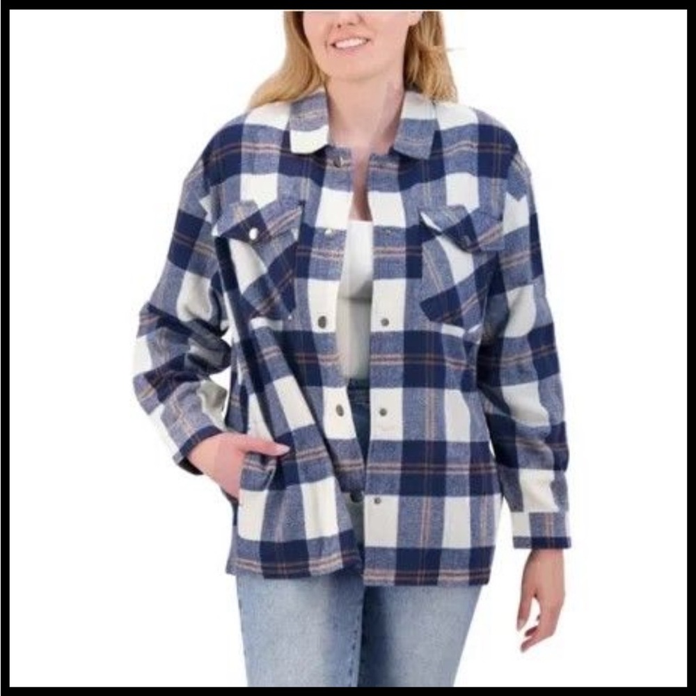 Women's Blue Plaid Jacket size Small BNWT